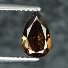 1.00Ct Rare 100% Natural No Treated SI-2 Pear Fancy Deep Cognac Diamond