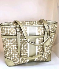 COACH Chelsea Heritage Stripe Gold Diaper Bag/Purse