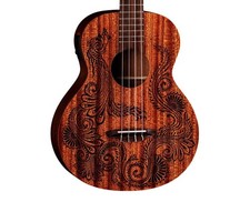 Luna Uke Henna Dragon Mahogany Baritone w/Pre - Open Box