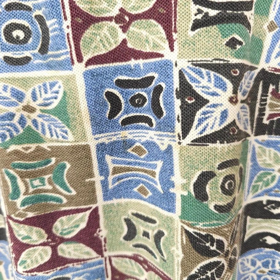 Polo Geométrico Para Hombre Talla Grande Verde Azul Estampado Abstracto Foto 3 de 4