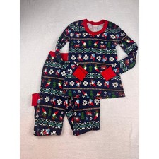 Hanna Andersson Kids Small Organic Cotton Gnome Holiday Pajama Set Navy FWH22