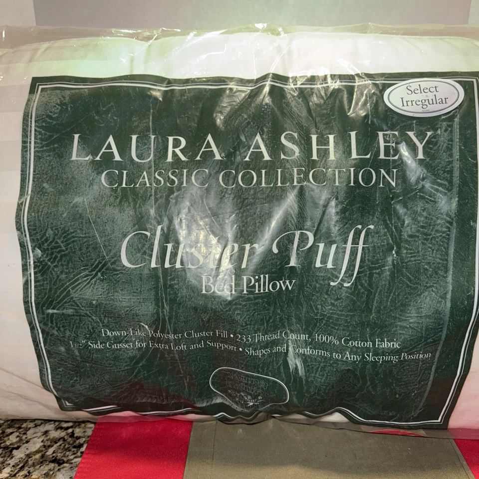 2 almohadas de cama alternativas Laura Ashley Premium nuevas con etiquetas con racimo abullonadas tamaño king Foto 2 de 4