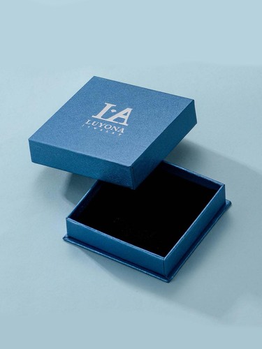 Blue Sandstone Ring for Women, Solid 10K/14K/18K Gold Galaxy Blue Sandstone P... - Picture 7 of 7