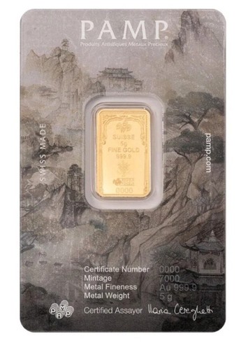Pamp Buddah 5 gram gold bar 9999 with Gift Sleeve Packing 2025 - Picture 2 of 3