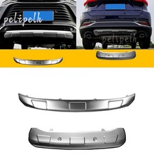 2pcs Silver Front Rear Bumper Diffuser Spoiler Board For Toyota Venza 2021-2024 2pcs Silver Front Rear Bumper Diffuser Spoiler Board For Toyota Venza 2021-2024