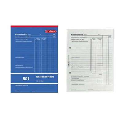 Herlitz Formularbuch ''Kassenbericht 501'' DIN A5 50 Blatt