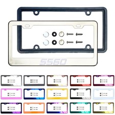 New Laser Etched Customize Stainless Steel License Plate Frame Meta Caps-S560