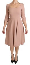 Dolce & Gabbana Pink 3/4 Sleeves A-line Viscose Women's Dress