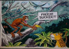 Freeze Sucker Banana  Jungle Monkey 1980s RPG Comic Book Art Studio Collection
