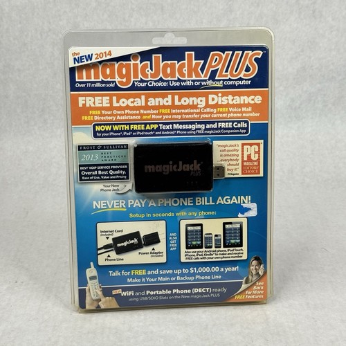 Magic Jack PLUS Free Local Long Distance Calling Telephone - Brand New Sealed
