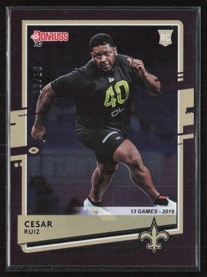Cesar Ruiz Rookie 2020 Donruss Season Stat Line #/13 #281 Saints