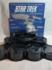 Vtg 1992 Star Trek Display With 24 Ct PVC USS Enterprise Figurines Hamilton