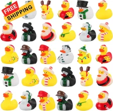 30 Pcs Christmas Rubber Ducks, 2 Sets of Duck in 2 Inch Holiday... 
