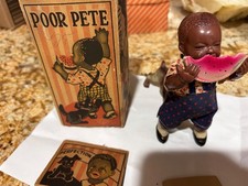 MEGA-RARE Vintage Pre-War Japan Celluloid Wind-up "POOR PETE" Toy NM in orig BOX