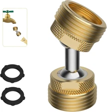 Garden Hose Adapter, Swivel Brass Garden Hose Protector Connector, 3/4" GHT Flex