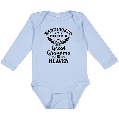 Inktastic Handpicked For Earth By My Great Grandma In Heaven Long Sleeve Creeper