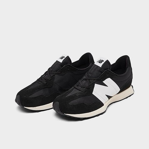New Balance Youth 327 Sneakers Black White Casual Running Shoe GS327GS size 4-7 - Picture 2 of 7