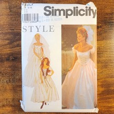 Original uncut new sewing pattern 9163 simplicity wedding dress gown bridesmaid
