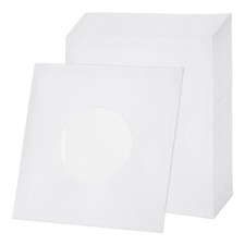 20Pack 7"x7" 110GSM Vinyl Record Inner Paper Sleeves with Poly Lined White