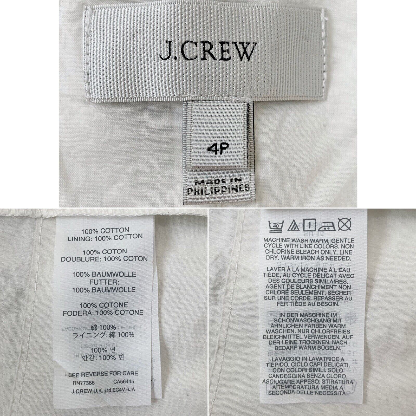 J.Crew Sleeveless Front Zipper White Summer Dress - image 12