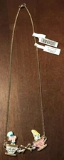 Disney Parks Alice in Wonderland Mad Hatter and Teacups Necklace Dress Shop NEW