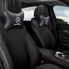 2Pc Autositz Nackenkissen Logo Auto Car Kopfstütze für 1960-2025 Mercedes Benz