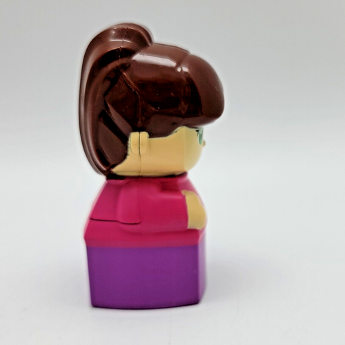 Mega Bloks Brown Haired Girl Green Eyes Replacement Figure Part Pink Purple - Picture 4 of 6