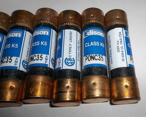 Edison PONC35 Class K5 Fuse Type P - Box of 10 Brand New Old Stock - Picture 2 of 4