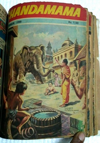 REVISTA DE CUENTOS INFANTILES RAROS DE LA INDIA: CHANDAMAMA 1978 - 1988 CONJUNTO DE 8 ILUSTRACIONES - Imagen 3 de 8