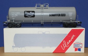 Weaver-1283-O-Scale-50-039-Tank-Car-Kit-Round-End-Stauffer-Chemicals-Built-Boxed