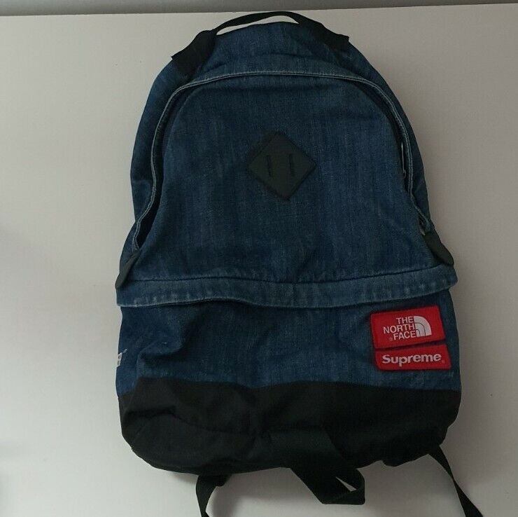 SS15 Supreme x THE NORTH FACE Denim Day Pack blue backpack SS15 Supreme x THE NORTH FACE Denim Day Pack blue backpack