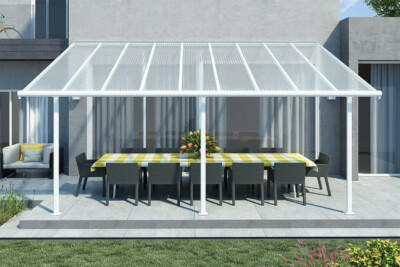 Terrassendach Alu Terrassenüberdachung Überdachung Weiß Veranda Palram Sierra