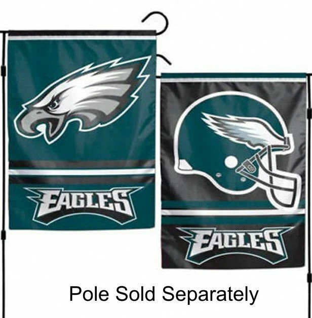 Philadelphia Eagles 2 Sided Double Garden Flag Outdoor Window Banner 12 x18 New.
