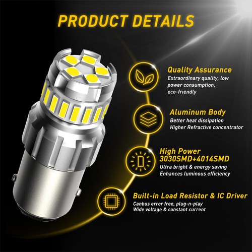 AUXITO 1157 BAY15D 2057 2357 LED White Back Up Reverse Brake Signal Light Bulbs - Picture 3 of 9