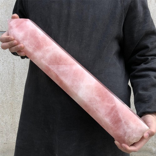 19.5LB NNatural Rose Quartz Crystal Obelisk Wand Point Cystal Reiki Tower Heal - Picture 8 of 19