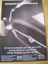 SNG BARRATT LTD CHROMEWORK MADE IN UNITED KINGDOM 2000 ADVERT A4 FILE 22
