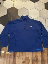 Vintage Gear For Sports Blue Fleece Bridgeport Golf Course Pullover mens sz Lrg
