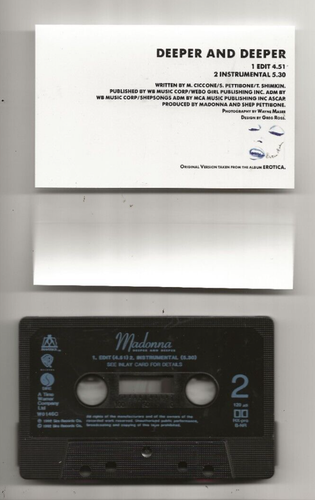 MADONNA DEEPER AND DEEPER RARE UK CASSETTE SINGLE, UNPLAYED, MINT - Picture 2 of 2