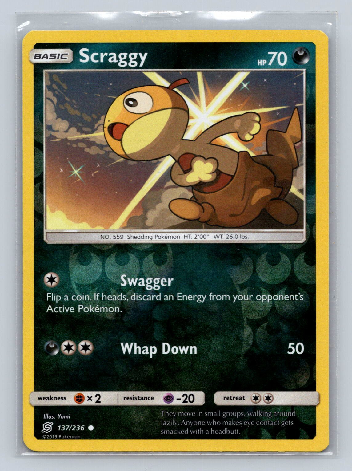 Pokemon TCG - Unified Minds - Scraggy - 137/236 - Reverse Holo