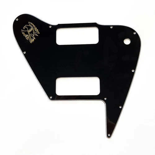 Black 3 Ply Pickguard For Gibson Custom Shop 2 P90 Non Reverse Firebird w/ Decal