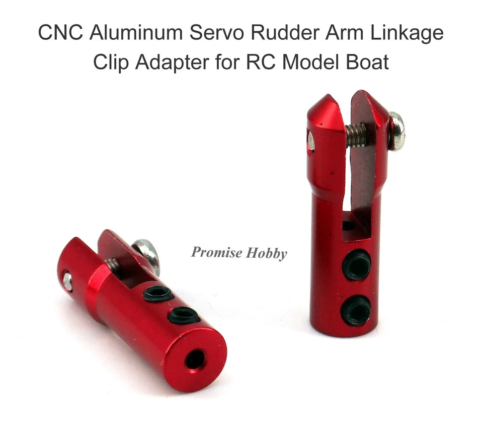 CNC Aluminum Servo Rudder Arm Linkage Clip Adapter set For RC Model Boat - Image 2 of 3