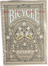 Bicycle Playing Cards AVIARY TAN Deck Custom Owl Face & Suit Vintage Floral