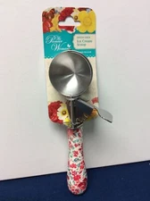 Pioneer Woman Ice Cream Scoop Gorgeous Garden White/Red Floral Stainless Steel