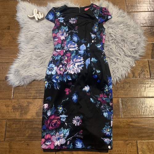 Leota Women's Mackenzie In Classic Flora Dressl Black Size Large