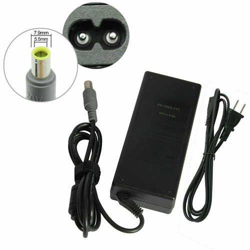 90W power charger AC Adapter for IBM Lenovo ThinkPad T400 T410 T60 R61 + cord US - Picture 5 of 8
