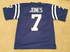 UNSIGNED CUSTOM Sewn Stitched Bert Jones Blue Jersey - M, L, XL, 2XL, 3XL