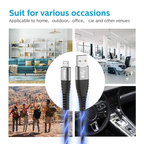 LED 2 Pack Fast Charge USB C Cable Data Cord for Samsung Galaxy S Meta Quest 2 3 - Picture 15 of 25