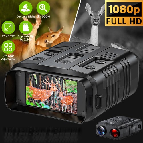 1080P FHD IR Infrared Binoculars 5X Zoom Night Vision Goggles Binoculars