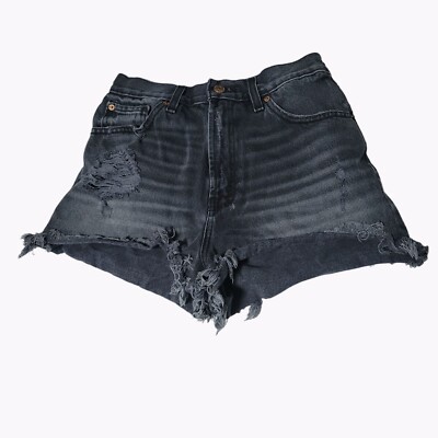 Urban Outfitters BDG Girlfriend High Rise Jean Shorts Womens Size 28 Black  Denim