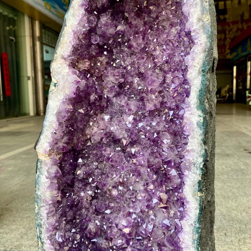 68.34LB Natural Amethyst Geode Quartz Crystal Cluster Cathedral Energy healing - 第 14/14 張圖片